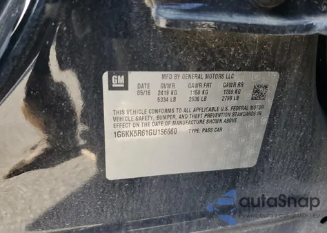 2016 Cadillac Ct6 Platinum z USA, uszkodzony, nr VIN 1G6KK5R61GU156660